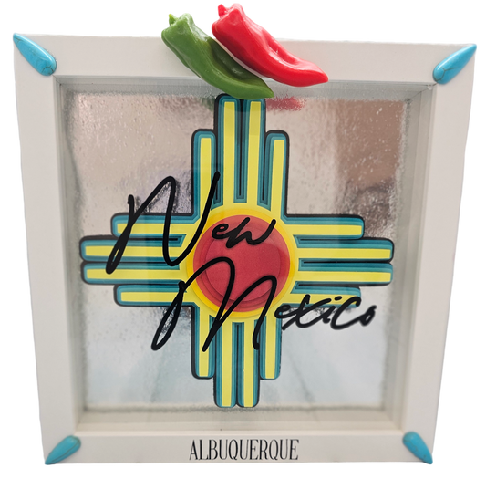 New Mexico zia shadowbox art